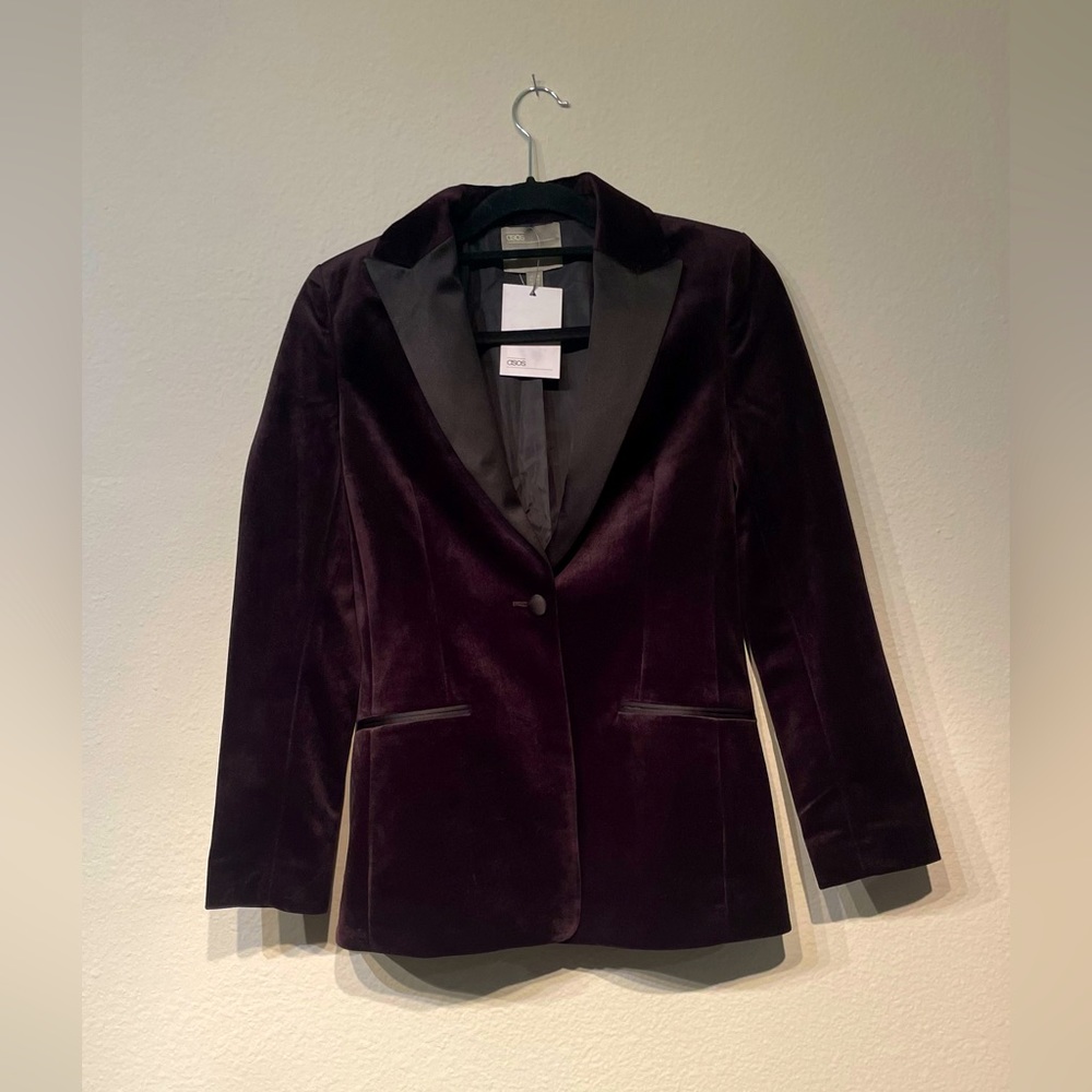 ASOS purple velvet suit jacket new with tags 0